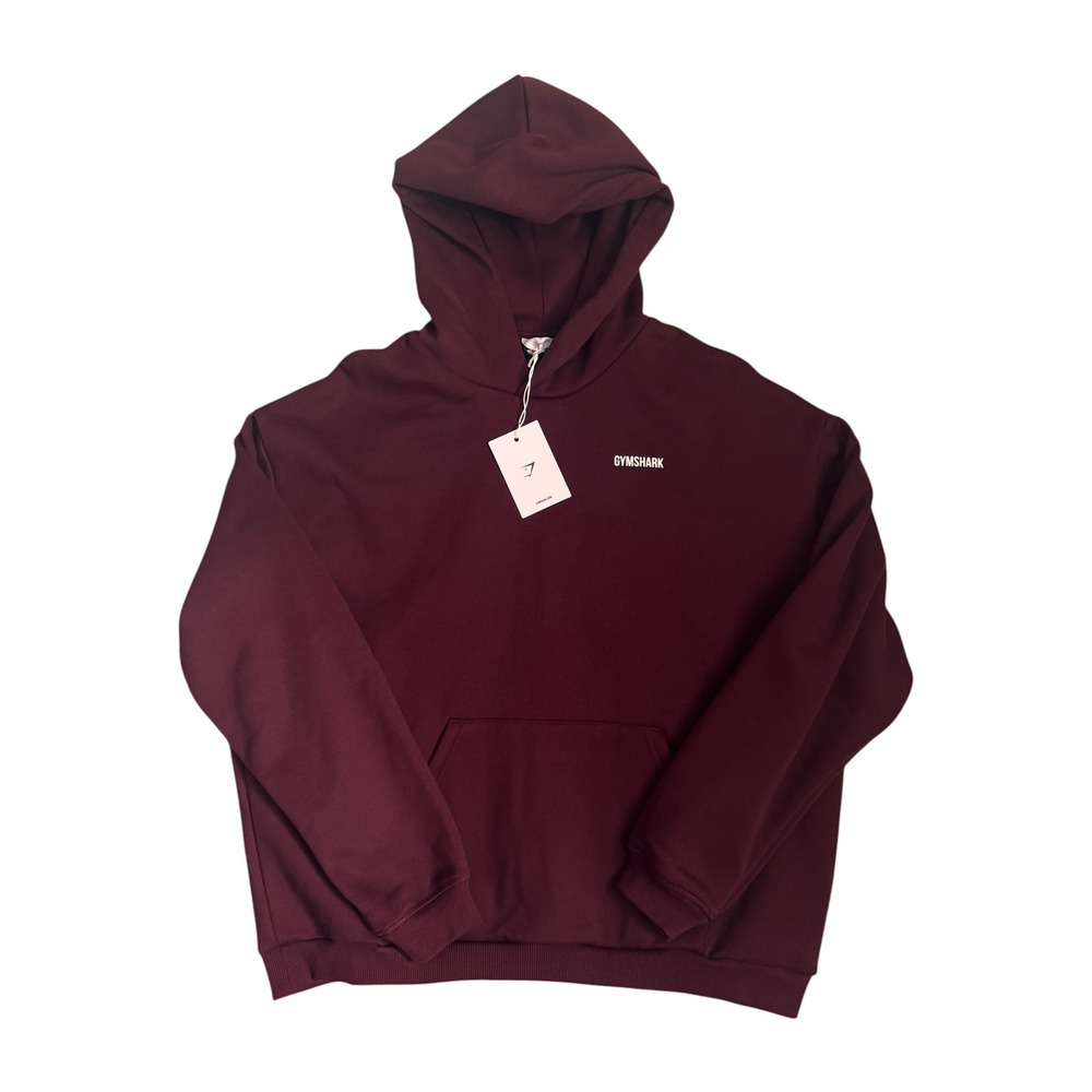 Gymshark Mens Cosy Luxe Hoodie Brown Burgundy‎ B5B50 Pullover Sweatshirt S NWT